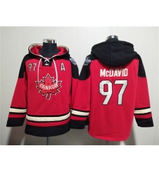 Men Team Canada 97 Connor McDavid Red Black Ageless Must Have Lace Up Pullover Hoodie