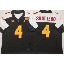 Men Arizona Sun Devils Black White #4 Cam SKATTEBO White Stitched F U S E NCAA Jersey
