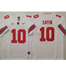 Men Ohio State Buckeyes #10 Julian Sayin White Stitched F U S E NCAA Jersey II