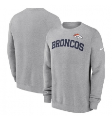 Men Nike Heather Gray Denver Broncos Club Pullover Sweatshirt Men Nike Heather Gray Denver Broncos Club Pullover Sweatshirt