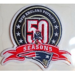 New England Patriots 50th Annivesary Patch Biaog