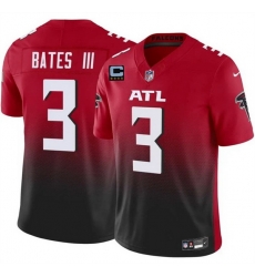 Men Atlanta Falcons 3 Jesse Bates III Red Black 2025 F U S E With 4 Star C Patch Vapor Untouchable Limited Stitched Football Jersey