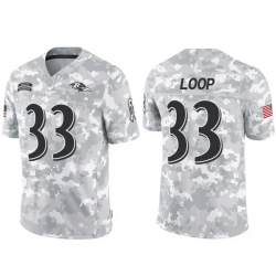 Men Baltimore Ravens Tyler Loop #33 2024 Salute To Service Stitched NFL Jersey
