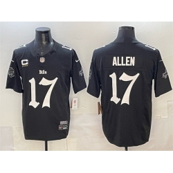Men Buffalo Bills 17 Josh Allen Black F U S E   Gothic Cold Front Edition With 4 Star C Patch Vapor Limited Stitched Football Jersey