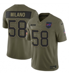 Men Buffalo Bills 58 Matt Milano Olive 2025 F U S E Salute to Service Limited Stitched Football Jersey Men Buffalo Bills 58 Matt Milano Olive 2025 F U S E Salute to Service Limited Stitched Football Jersey