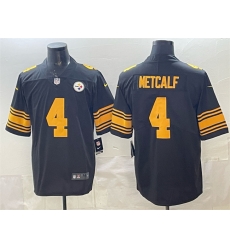 Men Pisttburgn Steelers 4 DK Metcalf Black Color Rush Vapor Untouchable Limited Stitched Football Jersey Men Pisttburgn Steelers 4 DK Metcalf Black Color Rush Vapor Untouchable Limited Stitched Football Jersey