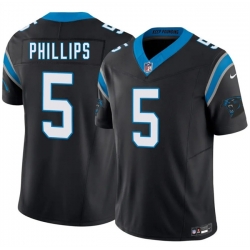 Men Carolina Panthers  5 Jaelan Phillips Black 2025 F U S E  Vapor Limited Stitched Football Jersey