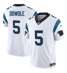 Men Carolina Panthers 5 Rico Dowdle White 2024 F U S E Vapor Limited Stitched Football Jersey Men Carolina Panthers 5 Rico Dowdle White 2024 F U S E Vapor Limited Stitched Football Jersey