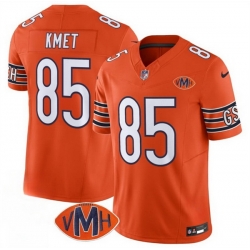 Men Chicago Bears 85 Cole Kmet Orange 2025 F U S E  With VMH Patch Vapor Untouchable Limited Stitched Football Jersey