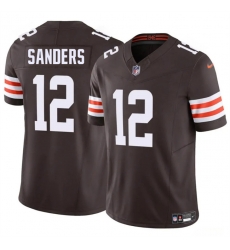 Men Cleveland Browns 12 Shedeur Sanders Brown 2025 Draft F U S E Vapor Limited Stitched Football Jersey Men Cleveland Browns 12 Shedeur Sanders Brown 2025 Draft F U S E Vapor Limited Stitched Football Jersey