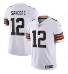 Men Cleveland Browns 12 Shedeur Sanders White 2025 Draft Vapor Untouchable Limited Stitched Football Jersey Men Cleveland Browns 12 Shedeur Sanders White 2025 Draft Vapor Untouchable Limited Stitched Football Jersey
