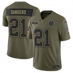 Men Dallas Cowboys 21 Deion Sanders Olive 2025 F U S E  Salute to Service Limited Stitched Football Jersey