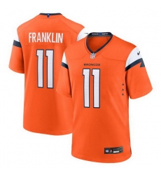 Men Denver Broncos 11 Troy Franklin Orange 2025 Alternate Stitched Game Jersey