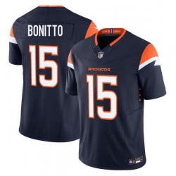 Men Denver Broncos 15 Nik Bonitto Navy F U S E  Vapor Limited Stitched Football Jersey