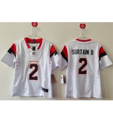 Women Denver Broncos 2 Pat Surtain II White 2024 F U S E Throwback Stitched Jersey 