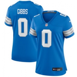 Women Detroit Lions 0 Jahmyr Gibbs Blue 2024 F U S E 2nd Alternate Vapor Limited Stitched Jersey