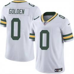 Men Green Bay Packers 0 Matthew Golden White 2025 Vapor Untouchable Limited Stitched Football Jersey