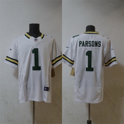 Men Green Bay Packers 1 Micah Parsons White Vapor 2025 F U S E  Limited Stitched Football Jersey
