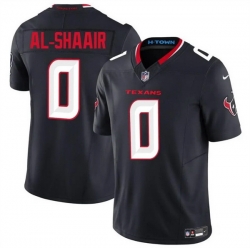Men Houston Texans 0 Azeez Al Shaair Navy 2025 F U S E  Vapor Limited Stitched Football Jersey