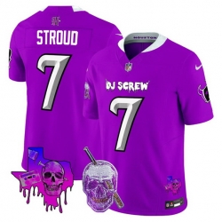 Men Houston Texans 7 C J  Stroud Purple F U S E  DJ Screw Vapor Limited Stitched Football Jersey