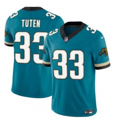 Men Jacksonville Jaguars 33 Bhayshul Tuten Teal 2024 F U S E  Prowler Throwback Vapor Limited Stitched Football Jersey