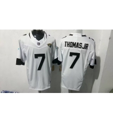 Men Jacksonville Jaguars 7 Brian Thomas Jr White 2025 F U S E  Vapor Limited Stitched Football Jersey