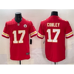 Men   Kansas City Chiefs 17 Chris Conley Red Vapor Untouchable Limited Stitched Football Jersey