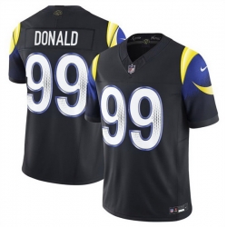 Men Los Angeles Rams 99 Aaron Donald Black 2025 F U S E Rivalries Vapor Limited Stitched Football Jersey