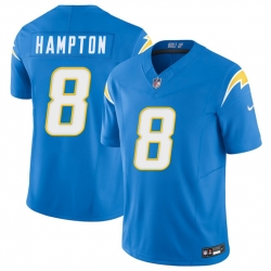 Men Los Angeles Chargers 8 Omarion Hampton Blue 2025 Draft F U S E  Vapor Limited Stitched Football Jersey