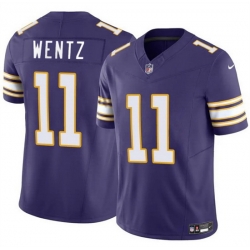 Men Minnesota Vikings 11 Carson Wentz Purple 2025 F U S E  Throwback Vapor Untouchable Limited Stitched Jersey