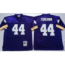 Men Minnesota Vikings 44 Chuck Foreman Purple Throwback Stitched Jersey