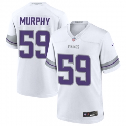 Men Minnesota Vikings #59 Nike Byron Murphy Jr. White Silver Stitched Jersey