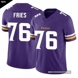Youth Minnesota Vikings 76 Will Fries Purple Limited Classic Vapor F U S E  Jersey