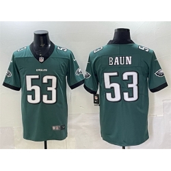 Men Philadelphia Eagles 53 Zack Baun Green New Vapor Untouchable Limited Stitched Football Jersey