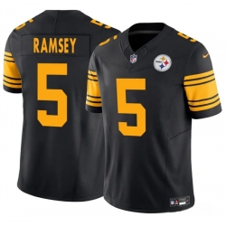 Youth Pittsburgh Steelers 5 Jalen Ramsey Black 2024 F U S E  Color Rush Limited Stitched Football Jersey