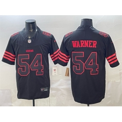 Men San Francisco 49ers 54 Fred Warner Black F U S E Stranger Things Edition  Vapor Limited Stitched Football Jersey