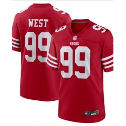 Men San Francisco 49ers 99 CJ West  Red 2025 F U S E  Vapor Untouchable Limited Stitched Football Jersey