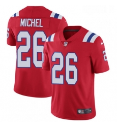 Mens Nike New England Patriots 26 Sony Michel Red Alternate Vapor Untouchable Limited Player NFL Jersey