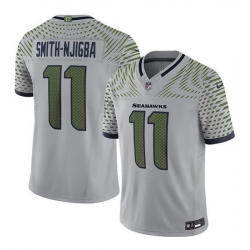 Men Seattle Seahawks 11 Jaxon Smith Njigba Grey 2025 F U S E Rivalries Vapor Untouchable Limited Stitched Football Jersey
