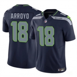 Men Seattle Seahawks 18 Elijah Arroyo Navy 2025 Draft F U S E Vapor Limited Stitched Football Jersey