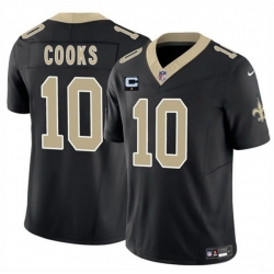 Men New Orleans Saints 10 Brandin Cooks Black 2025 F U S E With 1 Star C Patch Vapor Limited Stitched Football Jersey