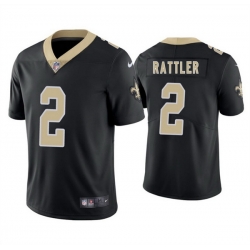 Men New Orleans Saints 2 Spencer Rattler Black 2025 Vapor Limited Stitched Football Jersey