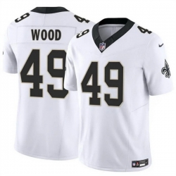 Men New Orleans Saints 49 Zach Wood White 2025 F U S E Vapor Limited Stitched Football Jersey