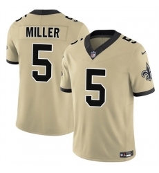 Men New Orleans Saints 5 Kendre Miller Gold 2025 F U S E Alternate Vapor Limited Stitched Football Jersey Men New Orleans Saints 5 Kendre Miller Gold 2025 F U S E Alternate Vapor Limited Stitched Football Jersey