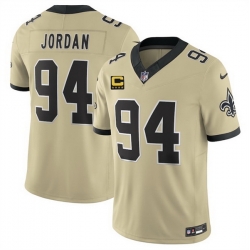 Men New Orleans Saints 94 Cam Jordan Gold 2025 F U S E  With 4 Star C Patch Alternate Vapor Limited Stitched Football Jersey