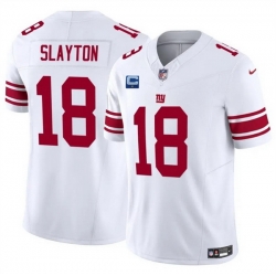 Men New York Giants 18 Darius Slayton White 2025 F U S E  With 1 Star C Patch Vapor Untouchable Limited Stitched Jersey