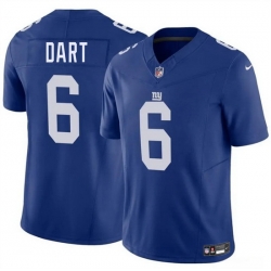 Men New York Giants 6 Jaxson Dart Blue 2025 Draft F U S E  Vapor Untouchable Limited Stitched Jersey