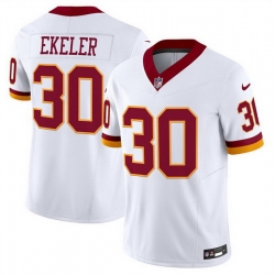Men Washington Commanders 30 Austin Ekeler White 2025 F U S E  Throwback Vapor Limited Stitched Football Jersey