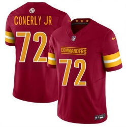 Men Washington Commanders Josh Conerly Jr Burgundy 2025 Draft F U S E  Vapor Limited Stitched Football Jersey