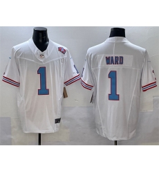 Men Tennessee Titans 1 Cameron Ward White 2025 Draft F U S E 1997 Throwback Patch Vapor Limited Stitched Football Jersey Men Tennessee Titans 1 Cameron Ward White 2025 Draft F U S E 1997 Throwback Patch Vapor Limited Stitched Football Jersey